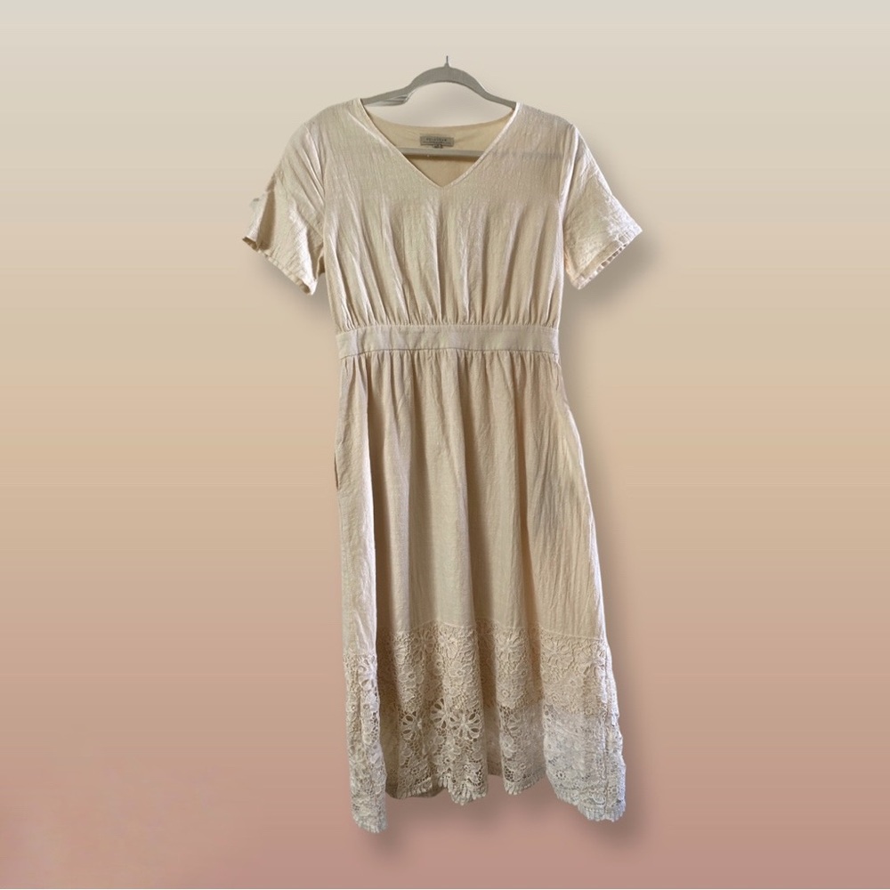 Linen & Lace midi dress